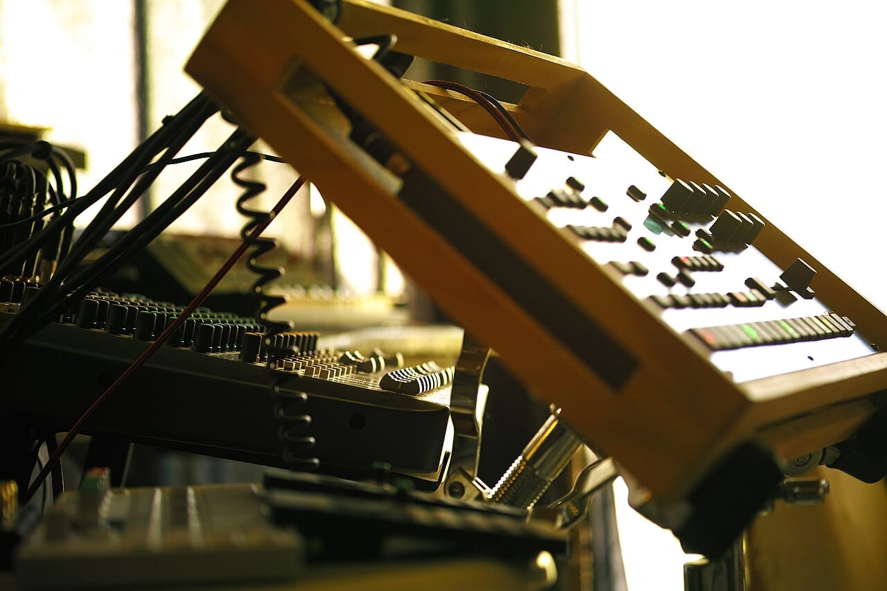 DAWless 3 A small DAWless home studio with an Elektron Octatrack MKII sequencing next to a compact audio mixer