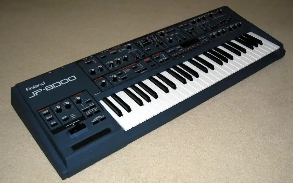 The Roland JP-8000 virtual analog synthesizer, the 1996 keyboard that introduced the Super Saw waveform